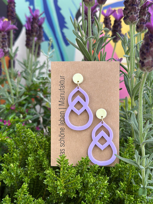 BOHO Flieder/Lime - Ohrringe aus Acryl