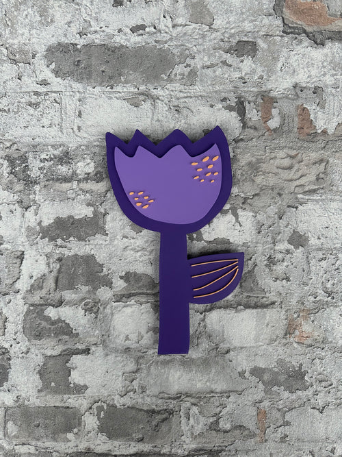 3D-Objekt "Blume gegen Rechts" Lila/Peach inkl. Spende