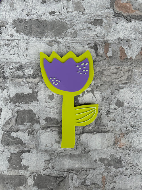 3D-Objekt "Blume gegen Rechts" Grün/Lila inkl. Spende