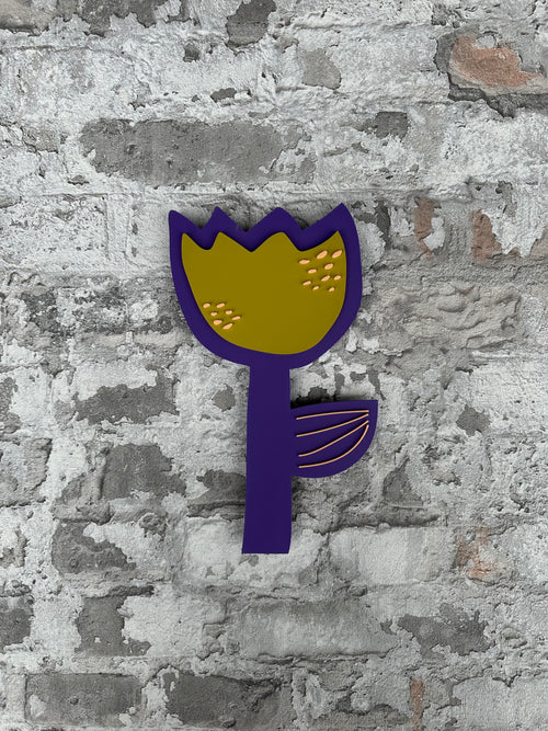 3D-Objekt "Blume gegen Rechts" Lila/Grün inkl. Spende