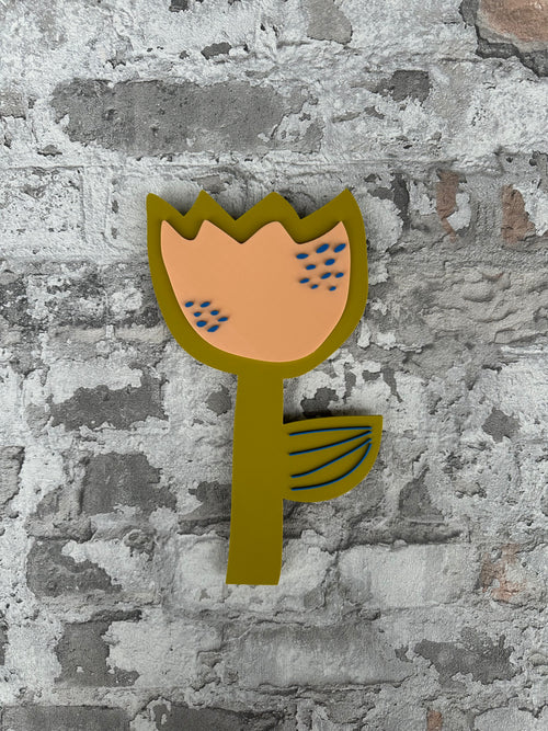 3D-Objekt "Blume gegen Rechts" Grün/Peach inkl. Spende