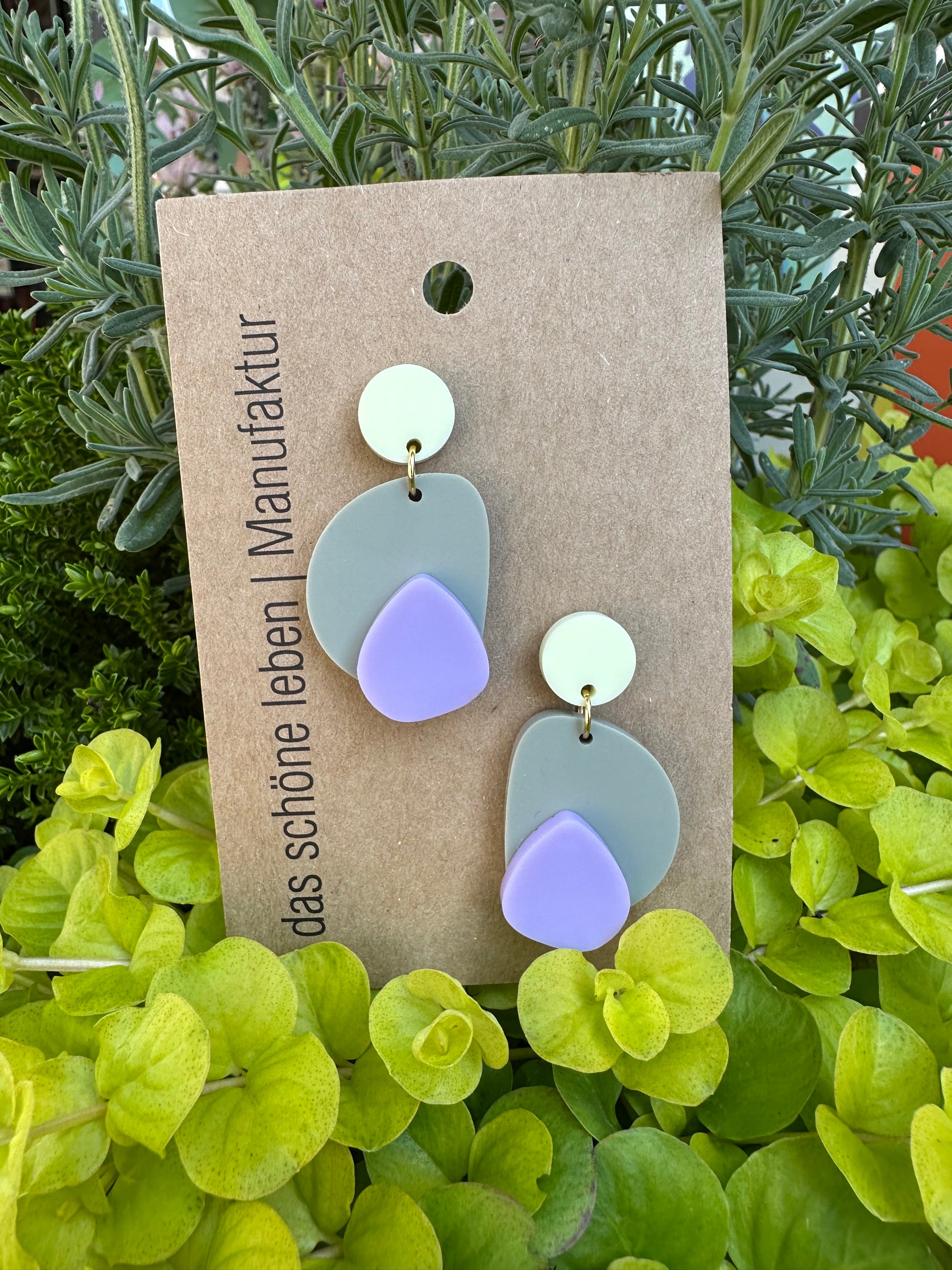 JOY Lime/Sage/Flieder - Ohrringe aus Acryl