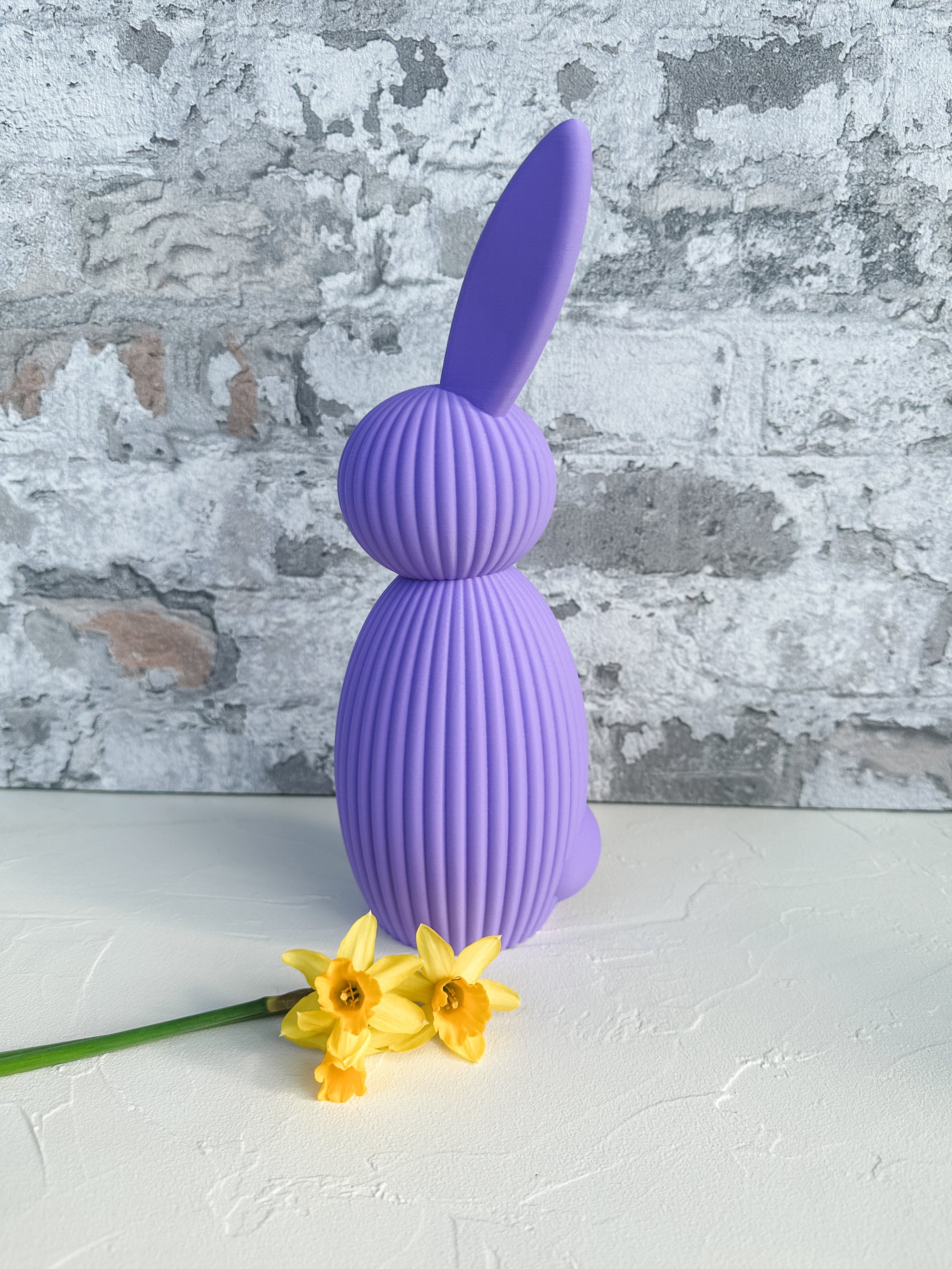 3er-Set Osterhasen Lavendel-Lila/Peach/Weiß