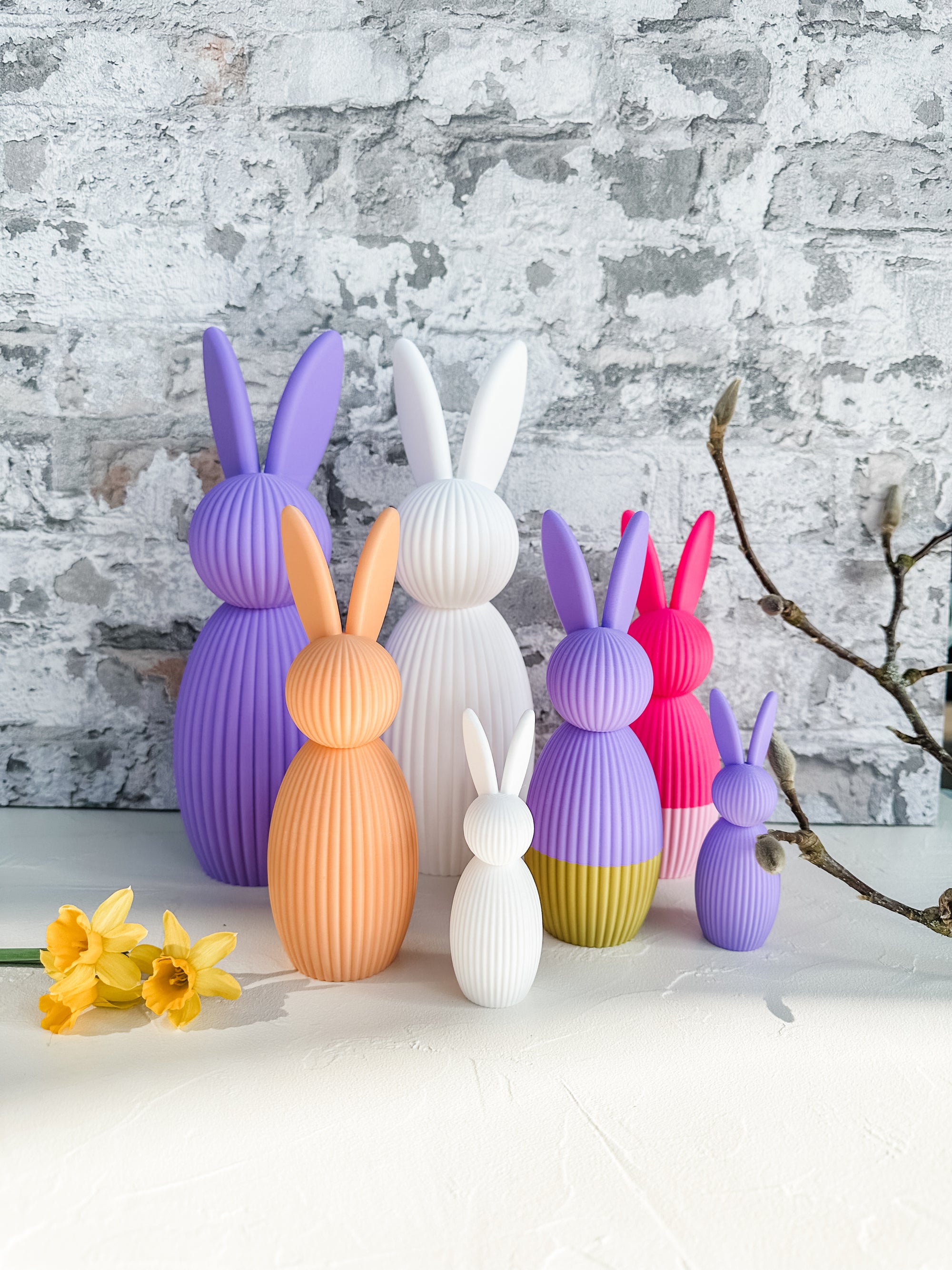 Osterhase 17 cm Lavendel-Lila/Schlammgrün